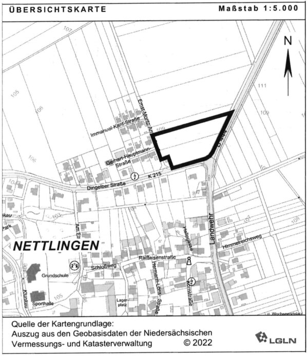 Karte zur 31. Änderung des Flächennutzungsplans (Ortschaft Nettlingen) - Genehmigung _ Inkrafttreten 