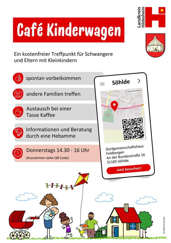 Bild vergr&ouml;&szlig;ern: Info-Plakat zum Thema "Café Kinderwagen" des Landkreises Hildesheim