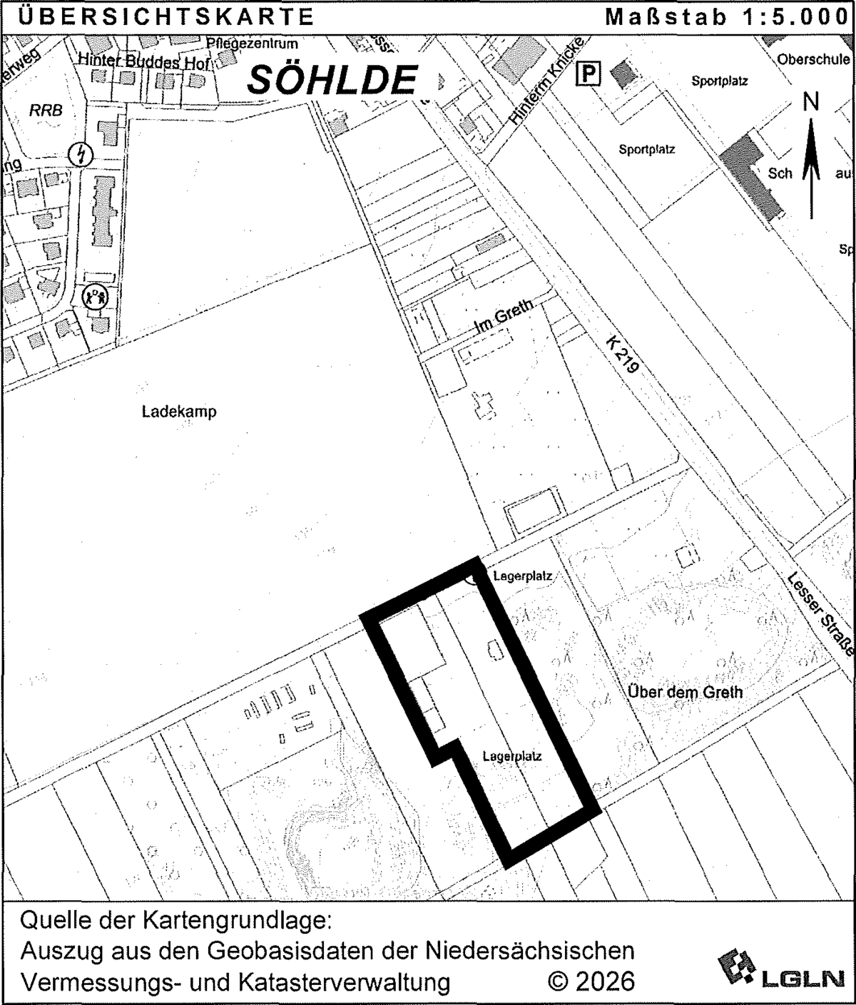 Karte 37. Änderung des Flächennutzungsplans (Ortschaft Söhlde)